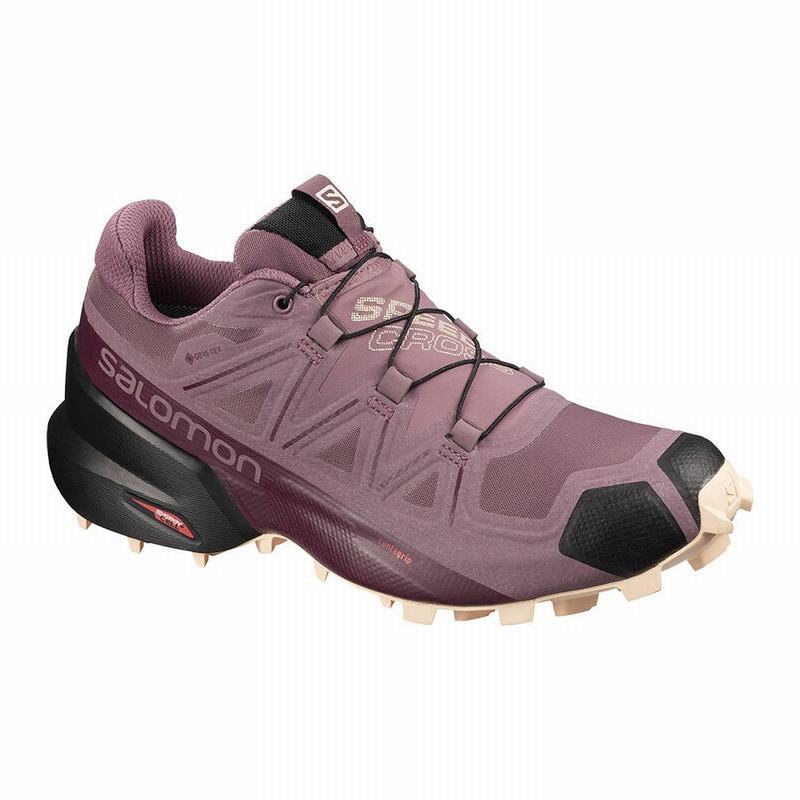 Zapatillas Trail Running Salomon Mujer Burdeos / Negras - Salomon Argentina SPEEDCROSS 5 GORE-TEX ,4